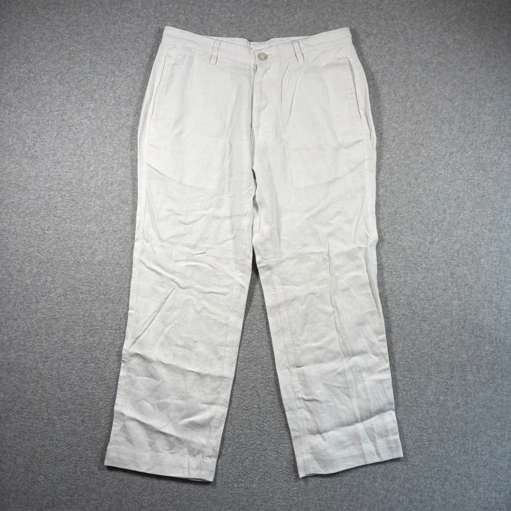 Island Importer Linen Pants Men's 31 White Relaxed Fit Beach Trousers 26